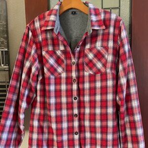 Lined Red plaid button up